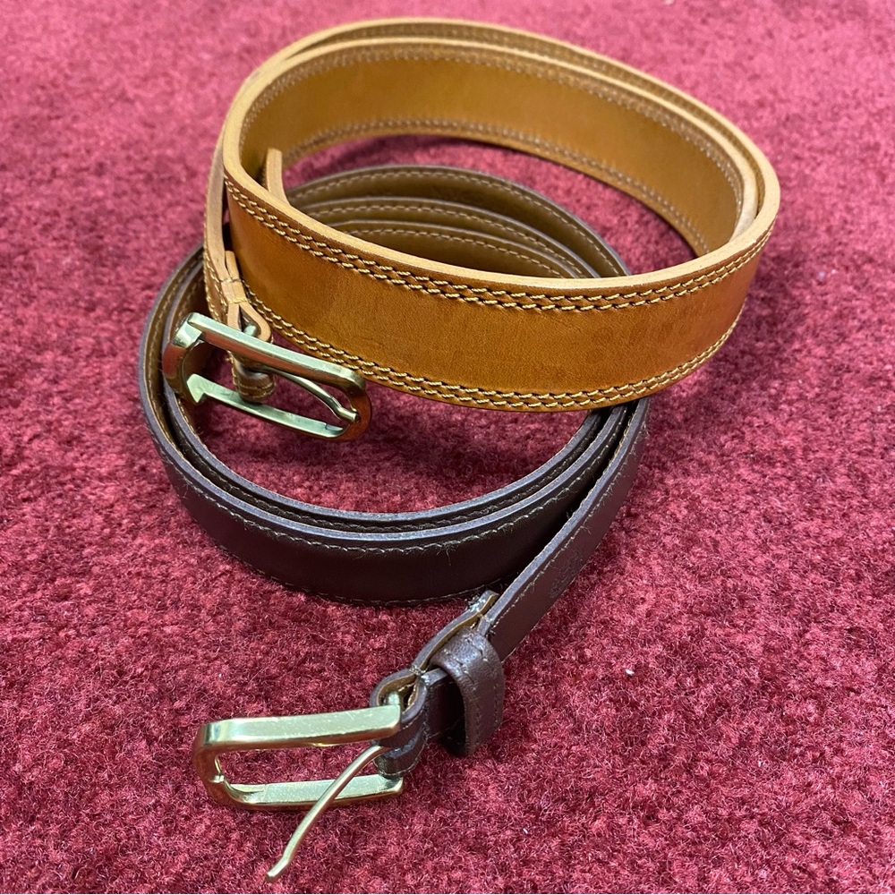 Vintage Dior Tan and Brown Leather Belts